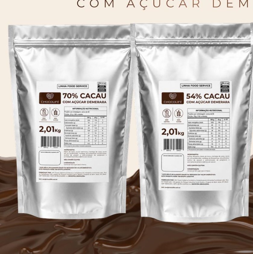Pacote Chocolife Food Service 70% cacau de 2,01kg